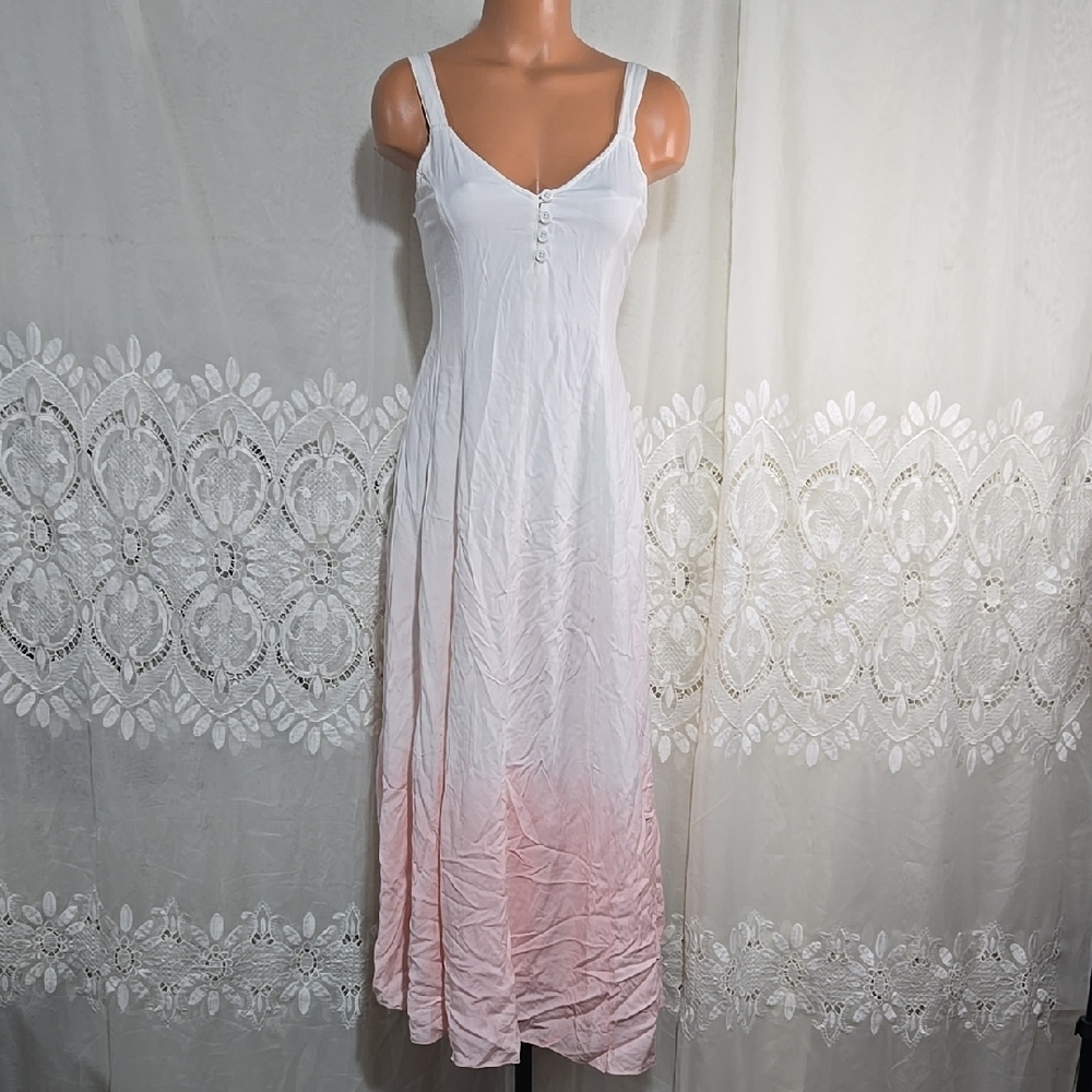 Together Brand White To Pink Ombre Maxi Dress Size 4